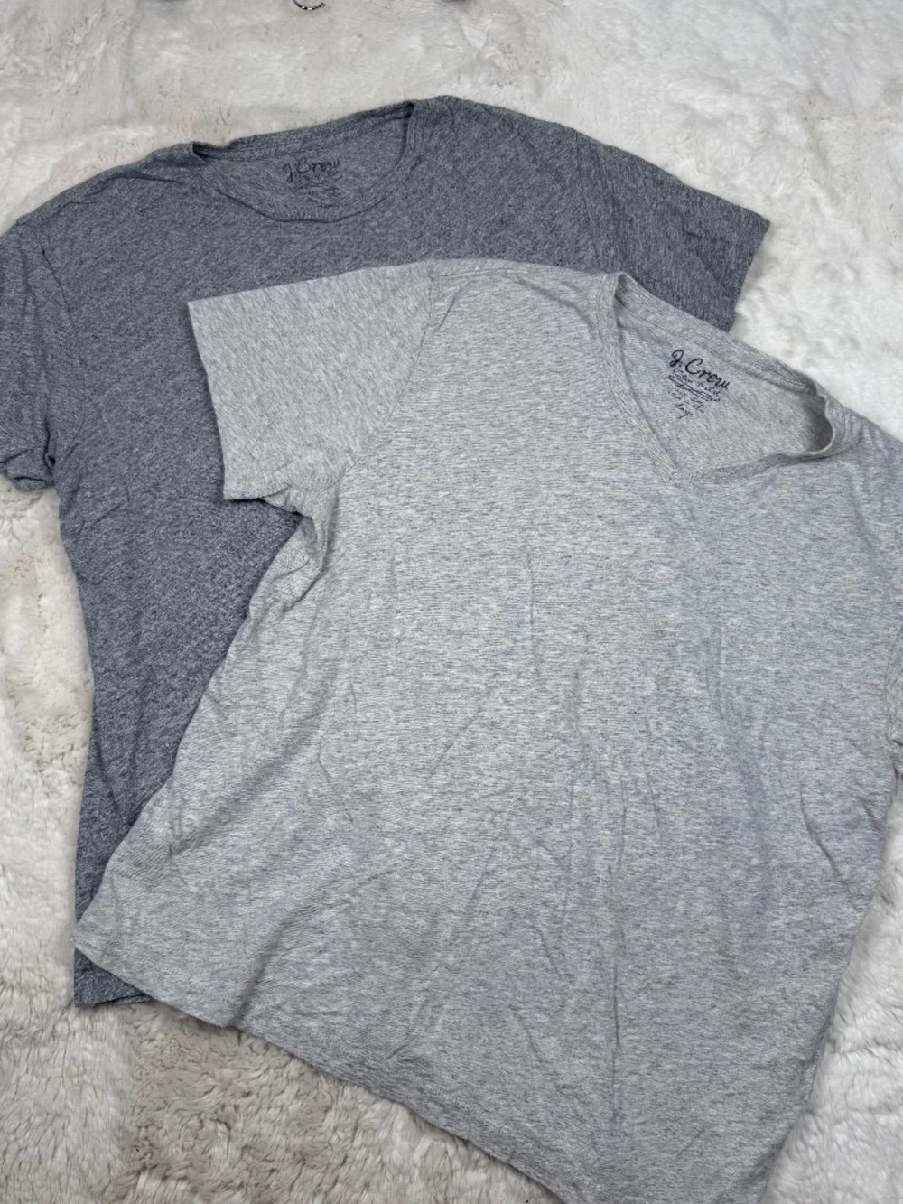J. Crew Vintage Crew/V-Neck Short Sleeve T-Shirts Cotton Bundle Grey Men's Large